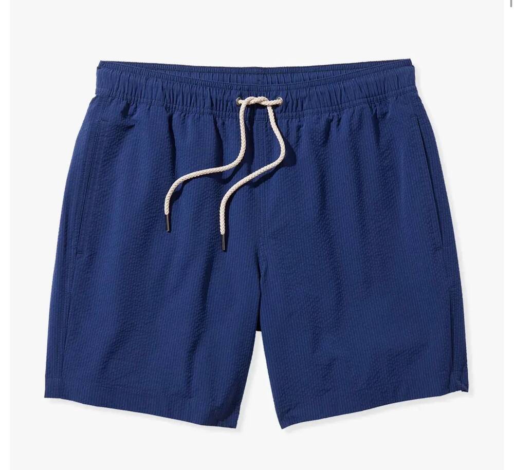 NEW FAIR HARBOR men's bayberry trunk in navy seersucker